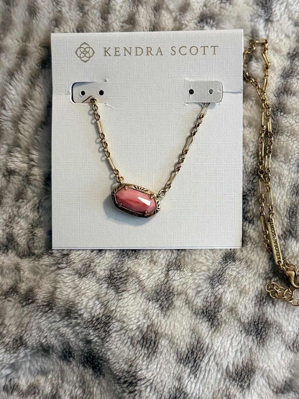 Kendra Scott “Yellow Rose” Gold Necklace with Pink Stone